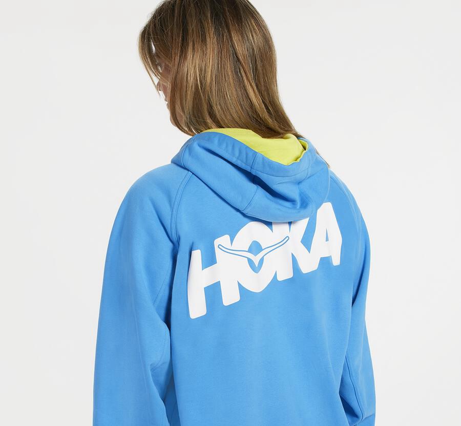 Hoka Australia One One Bondi - Womens Hoodie Blue - FAGOU-7853